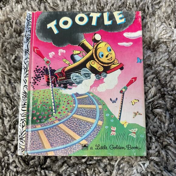 None Other - Vintage VTG Little Golden Book Tootle Train Junk Journal Ephemera